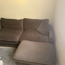 Modern Sectional Sofa w/ Bluetooth Speakers + Cup Holders