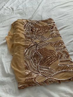 84”L x 60” W Gold and Silver stretch Sequin lace  mesh glitter design sparkle Fabric