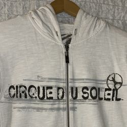CIRQUE DU SOLEIL: 100% Cotton Zip Front Hoodie, Pockets 