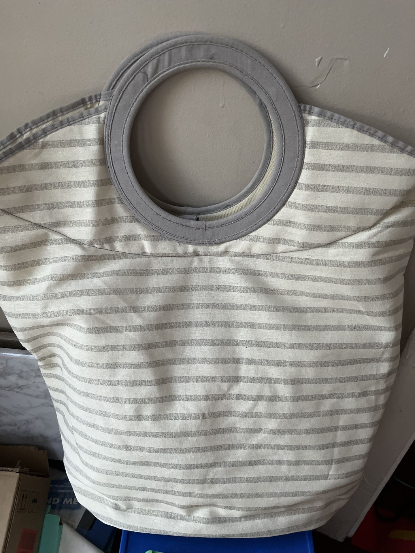 Striped Laundry Hamper