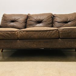 Upholstered Sofa Mid Century Flared Arm Sofa