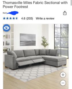 Thomasville Miles  Fabric Sectional with Power Footrest