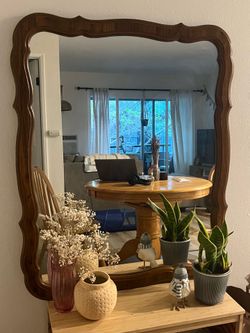 Beautiful antique wooden mirror