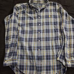 Ralph Lauren Classic Fit Plaid Flannel Shirt Size L