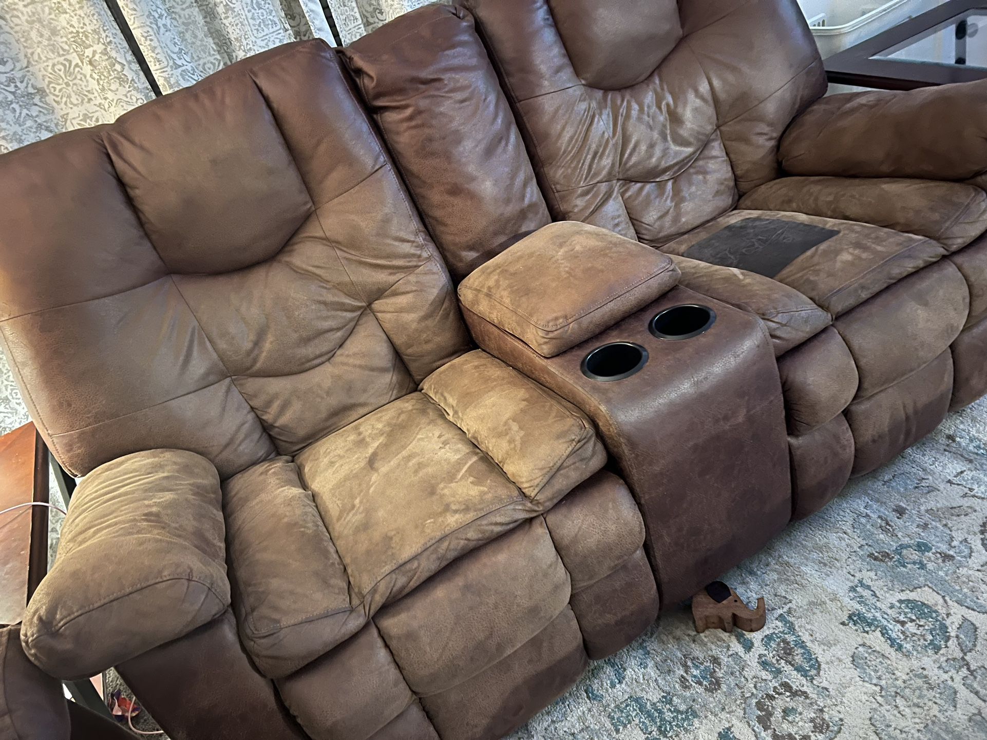 Faux Leather Electric Couch And Loveseat 
