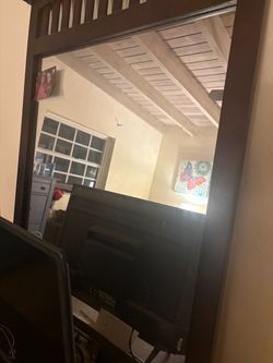 Dark Wood Dresser Mirror