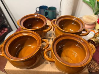 French Onion Soup Bowls with Handles, 16 Oz Ceramic French Onion Soup Crocks Oven Safe Serving Bowls for Soup, Chili, Beef Stew, Cereal, Pot Pies, Set