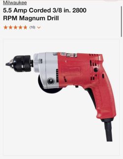 Milwaukee 5.5 Amp Corded 3/8 In.2800 Rpm Magnum Drill 