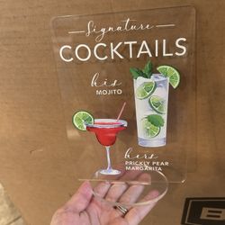 His & Her Signature Cocktail Sign