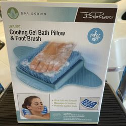 Cooling Gel Bath Pillow & Foot Brush 