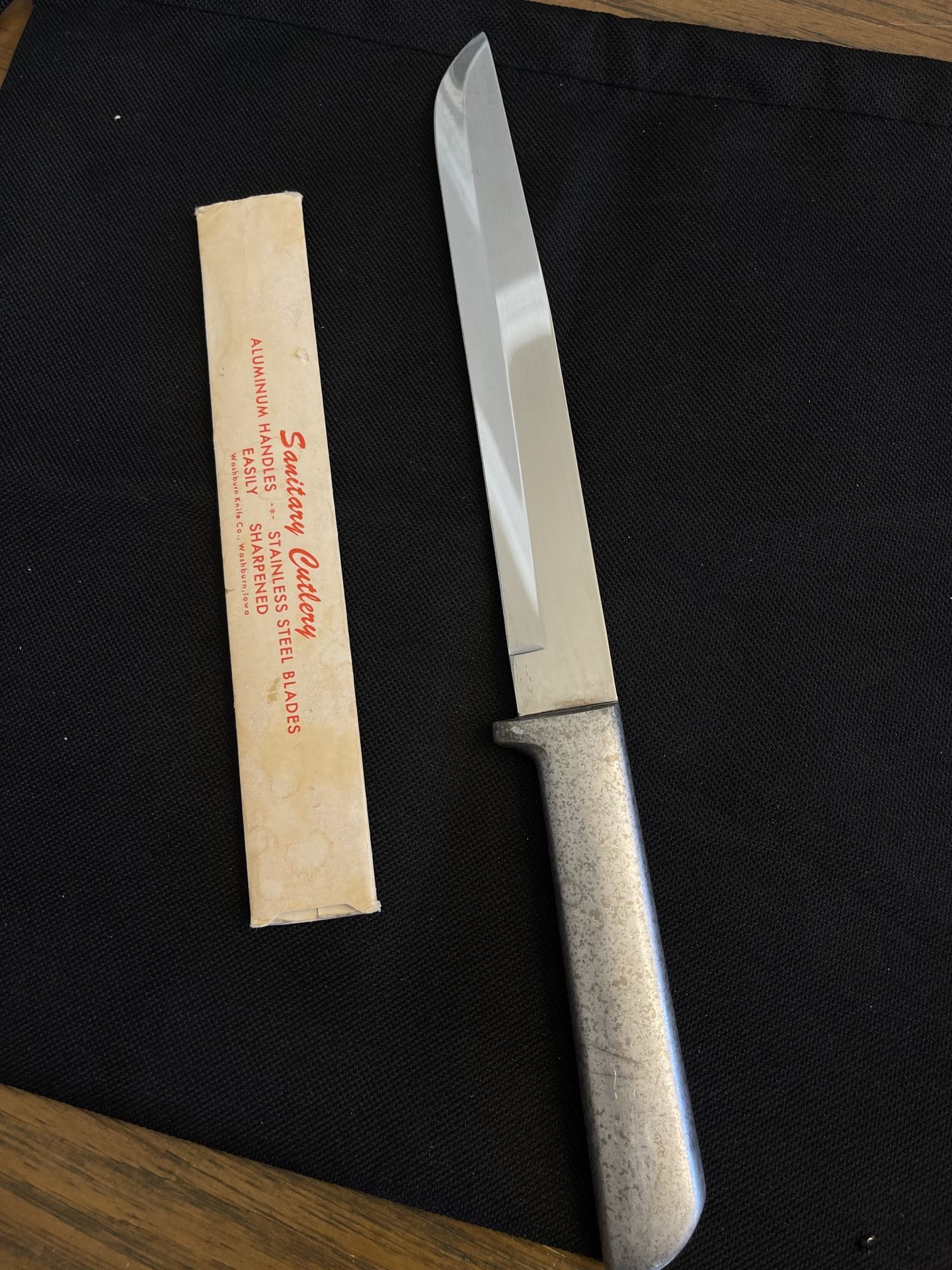 Vintage Sanitary Cutlery Washburn Knife Co. 7.5" blade 12” overall