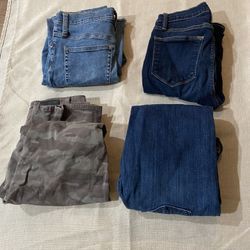 Nice Jeans Top Right Size 25 Frame Brand, Top Left- j Crew Brand Size26 