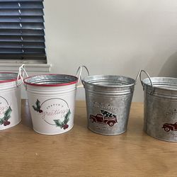 Christmas Metal Buckets