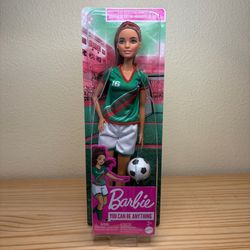 Barbie wearing Mexico colored soccer uniform