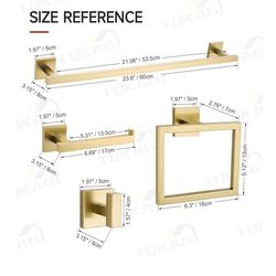 (Brand New in Box)  TQKAG 5-Piece Bathroom Accessories Set Brushed Gold Bathroom Hardware Set SUS304 Stainless Steel Classic Wall Mounted Towel Bar Se