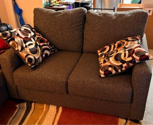 Gray Fabric Loveseat Sofa