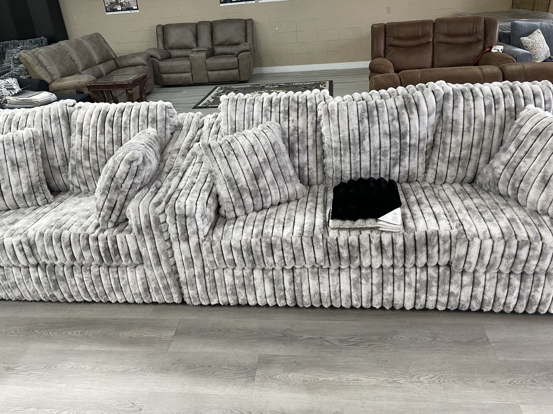 SOFÁ LOVESEAT WHITE/GRAY