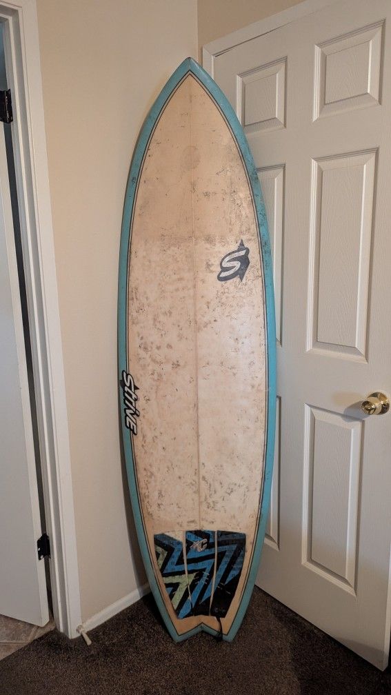 6'6 Strive Dimensions In Photo 5 Fin Box $100