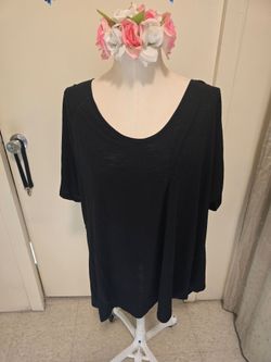 Terra & Sky Black Short Sleeve Top Size 3X