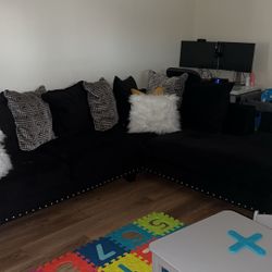 Black Velvet Sectional