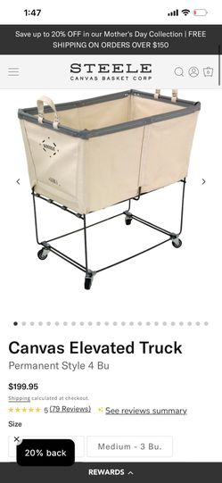 Steele ® Canvas 4-Bushel Divided Sorter Rolling Laundry Hamper