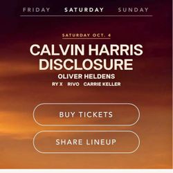2 Saturday Rise Tickets Silver (Calvin Harris, Disclosure)