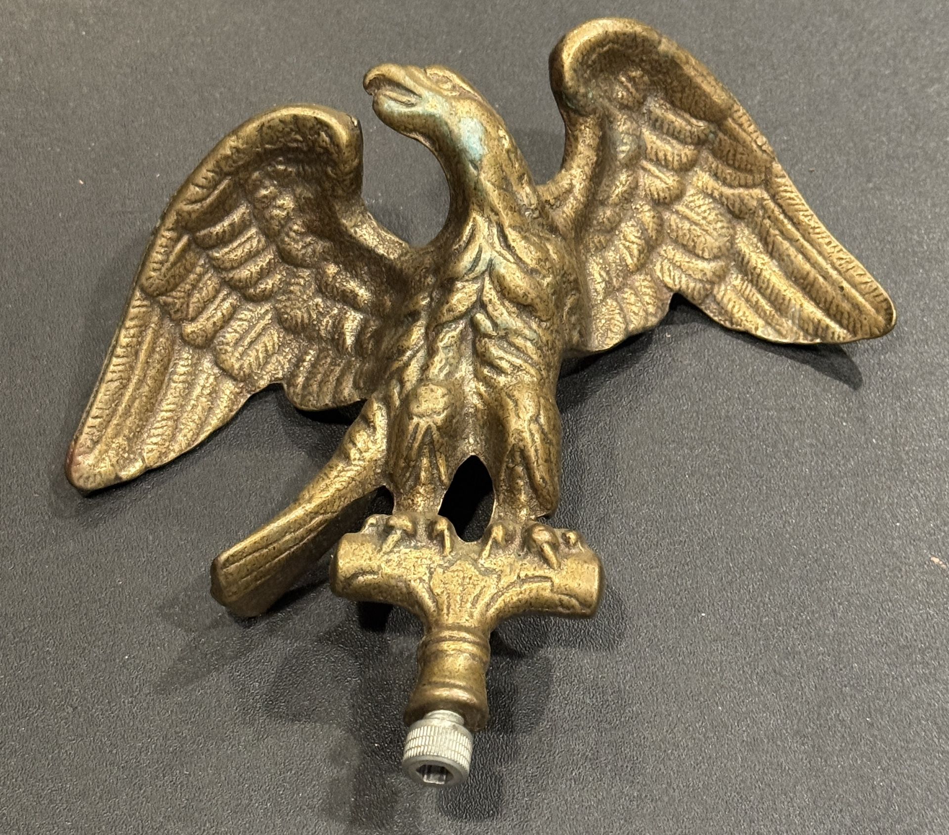 Solid Brass Eagle Finial or Flagpole Topper. Beautiful Patina