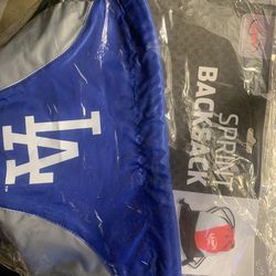 New LA Dodgers Baseball Sprint Logo Drawstring Backsack Blue Gray Champions World Series MLB Backpack