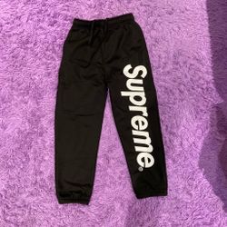 Supreme Black Sweatpants with Logo