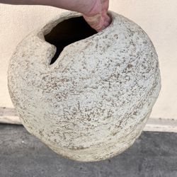 (Set of 2) 15” X 19” bowl planter and 7” X 11.5” light wood planter