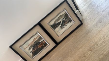 Vintage Framed Watercolors Of San Francisco By James Yeh-Jau Liu