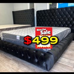 Queenn Size Black European With Ortho Matres!!!!$