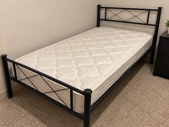 ‼️ 🚨urgent sale  🛏️ Twin Bed Frame + Mattress for Sale — $120!