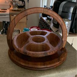 Collapseable Vintage Wood Basket 