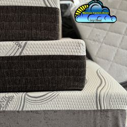 King Size Mattress And Boxspring Bed Set Memory Foam Cama Colchon Y Base 