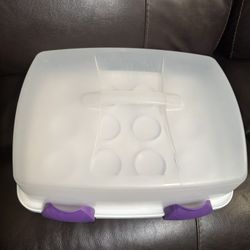 Great Condition 12 Cupcake Holder With Handles For  Travel 