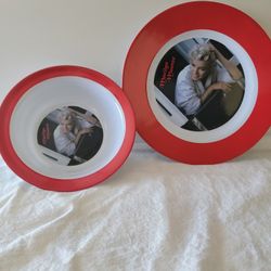 MARILYN MONROE  PLASTIC PLATE AND BOWL 