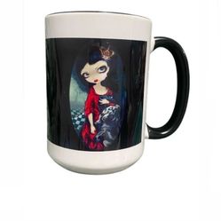 Beautiful Lonely Big Eye Sad Girl Coffee/Tea Mug 