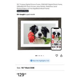 Brand new 10.1'' Frameo Digital Picture Frame, 32GB WiFi Digital Photo Frame, 1280x800 IPS Touch Screen, Auto-Rotate, Slideshow, Send Photos/Videos vi