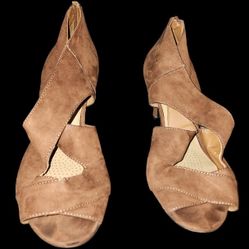 Comfort View Brown Strappy Heels, Size 11 W