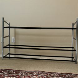 Family Mud Room Shoe Organizer 3-Tier Adjustable Metal