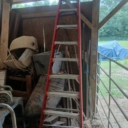 10ft Werner Fiberglass Red Step Ladder 