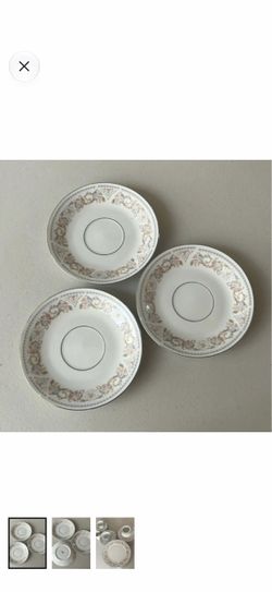 3 pcs Vintage SILVERIE VINTAGE FINE CHINA SAUCER I have 3 pcs available 2 of them have a tiny chip as you see in my pictures