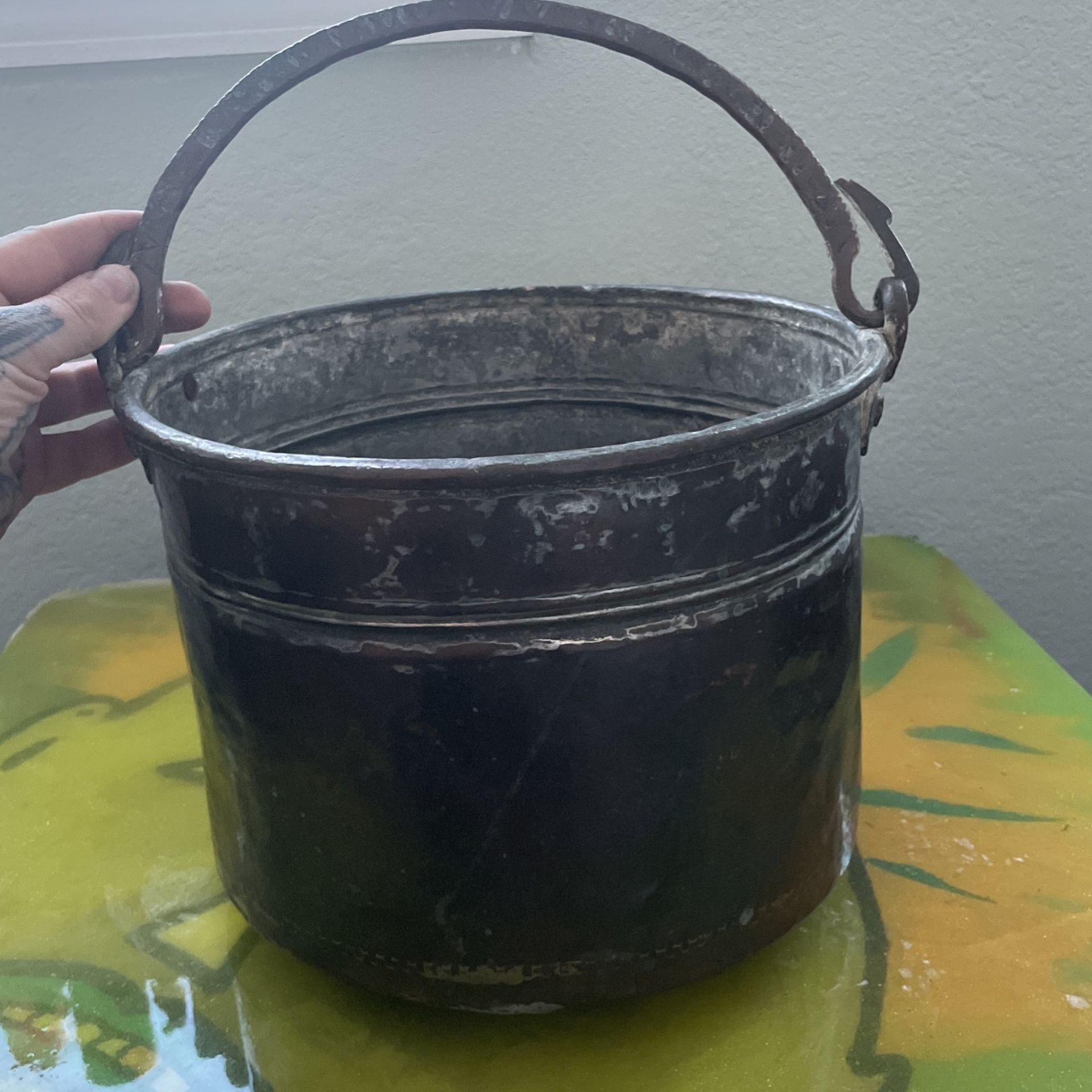Antique Copper Bucket Pail Pot