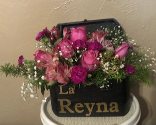 Arreglo Floral En Caja De Madera