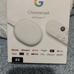 Google Chromecast with Google TV (4K)- Streaming Stick . New In Box
