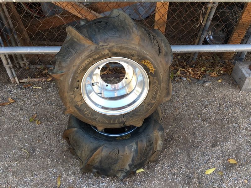 (2) 22x11x10 ITP Sand Star Paddle Tires on 4x143 ITP Alum Wheels!