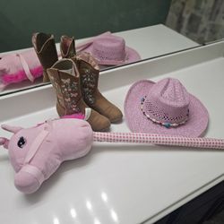 Cowgirl boots,  hat, horse 