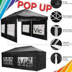 10 x 20 Pop Up Canopy Tent with  Sidewalls, Portable Party Canopy with Weight Bag