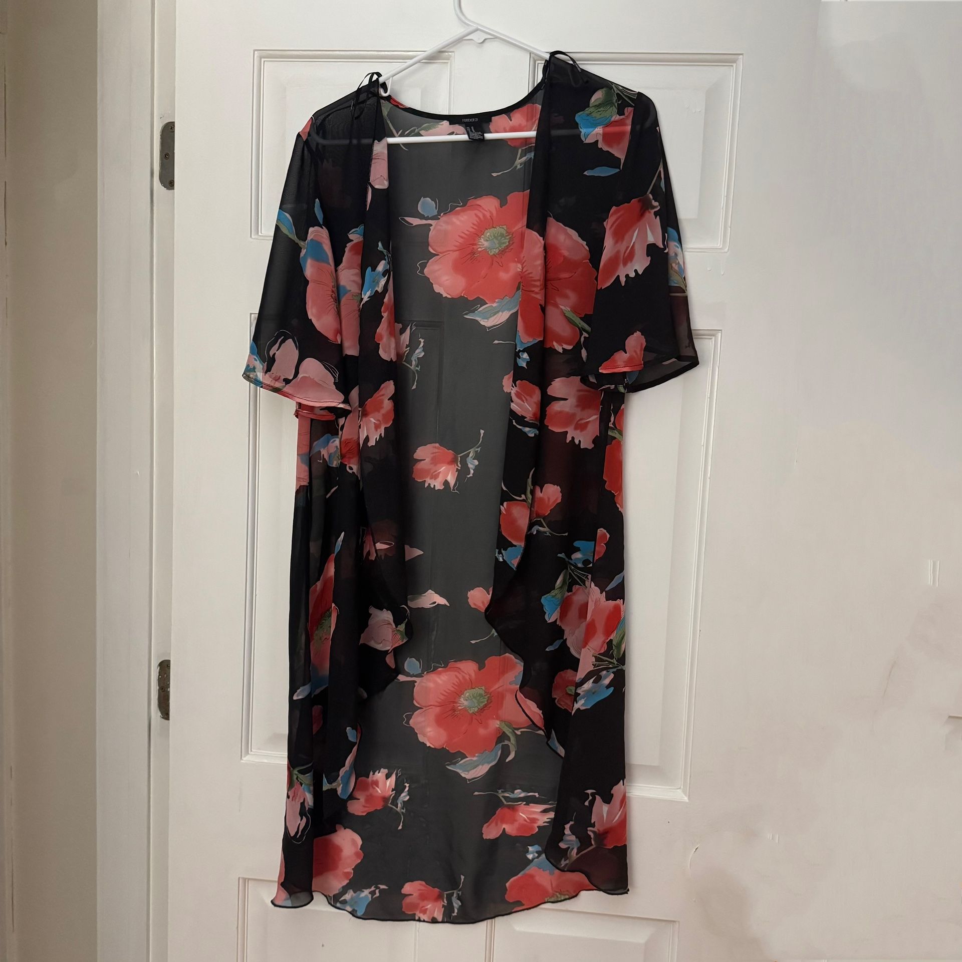 Long Kimono Cardigan Floral Women Beach Coverup Robe